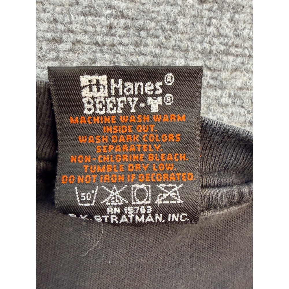 Vintage Harley Davidson XXL Black Cotton Cropped Distressed Graphic Tee USA Made - Picture 7 of 9